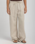 Women's Beige Linen Pants