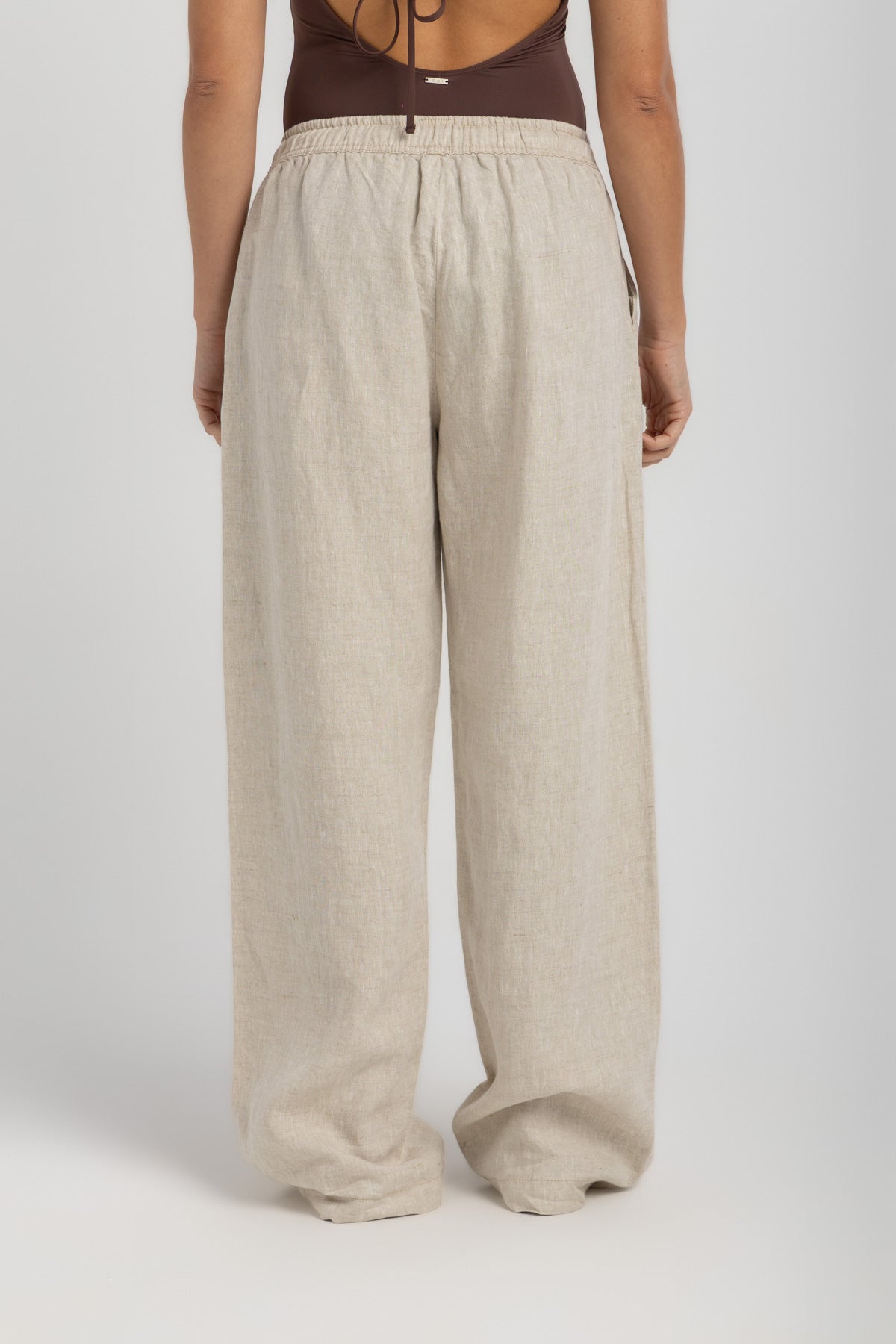 Women's Beige Linen Pants