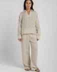 Women's Beige Linen Pants