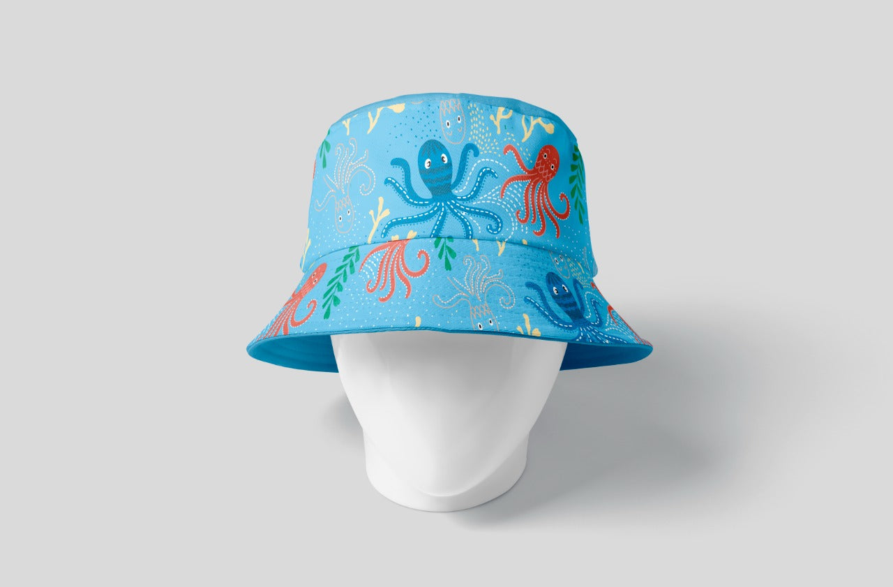 Kids Sky Octopus Bucket Hat