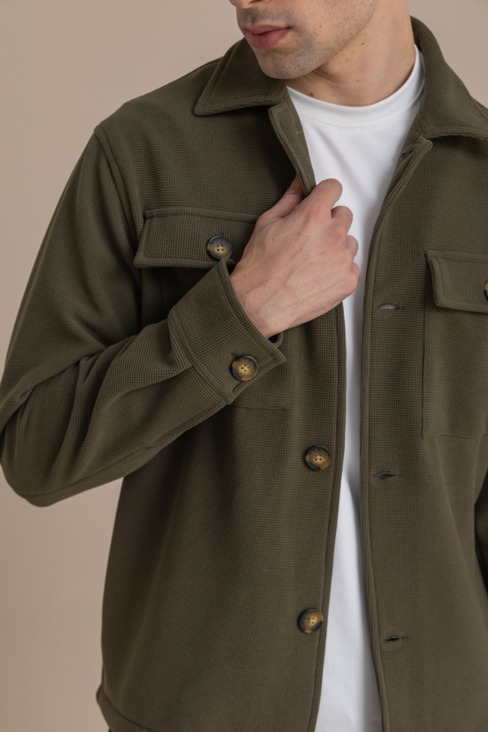 Olive Textured Over Shirt