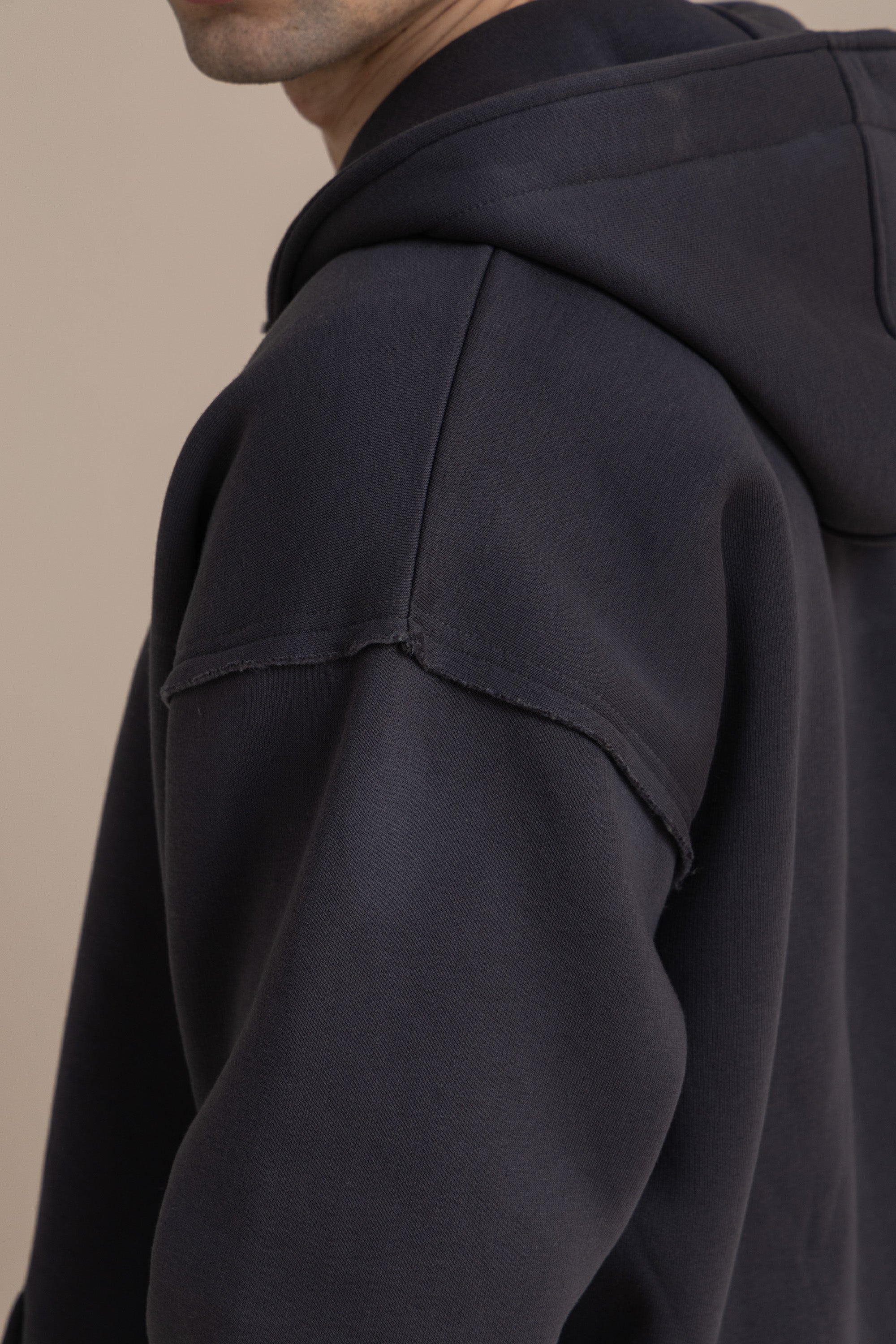 Charcoal Zip Up Distressed Hoodie – Kai Collections