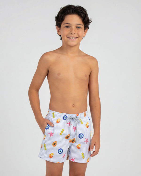 Mini Capri Spritz Swim Shorts