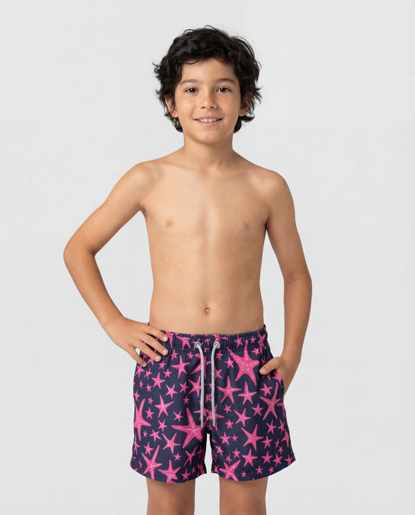 Mini Pink Starfish Swim Shorts
