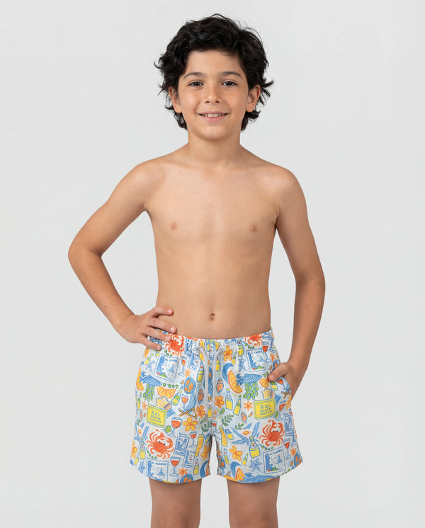 Mini Seaside Scribbles Swim Shorts