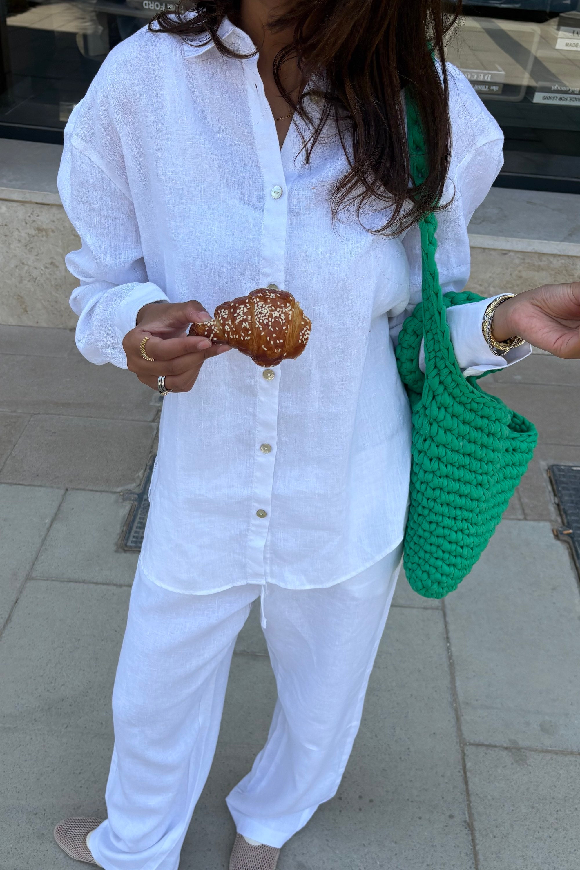 Women&#39;s White Linen Shirt
