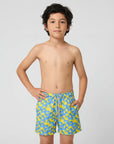 Mini Yellow Zebra Swim Shorts