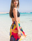 Yellow Abstract Sarong Wrap
