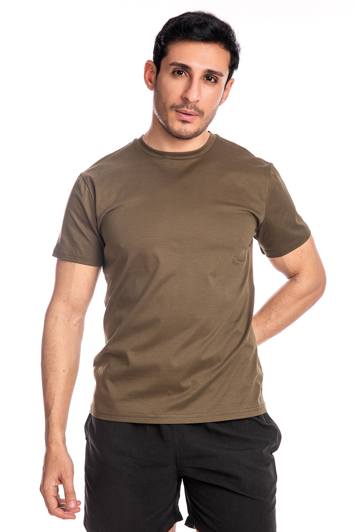 Olive Mercerised Cotton T-shirt
