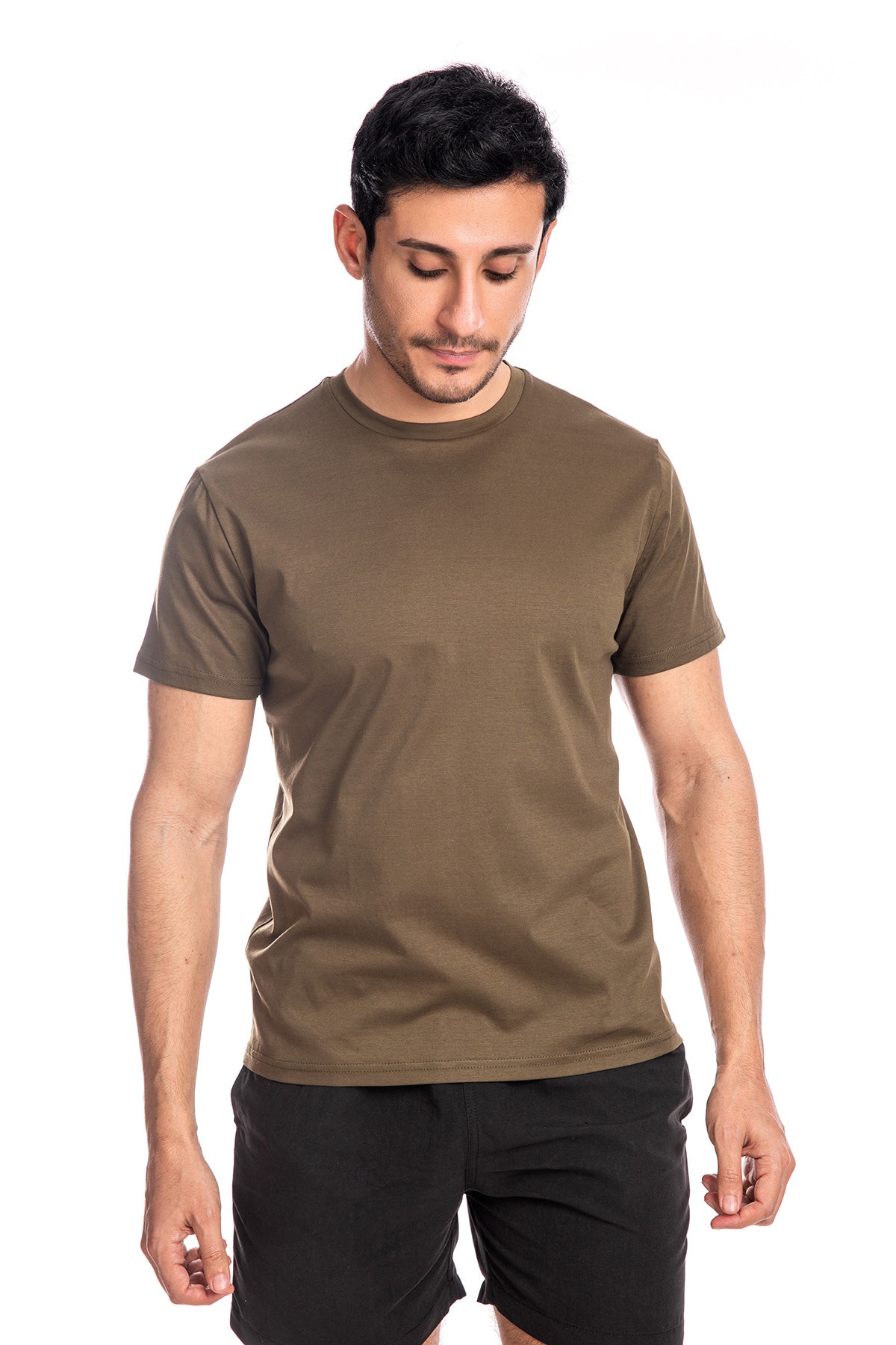 Olive Mercerised Cotton T-shirt