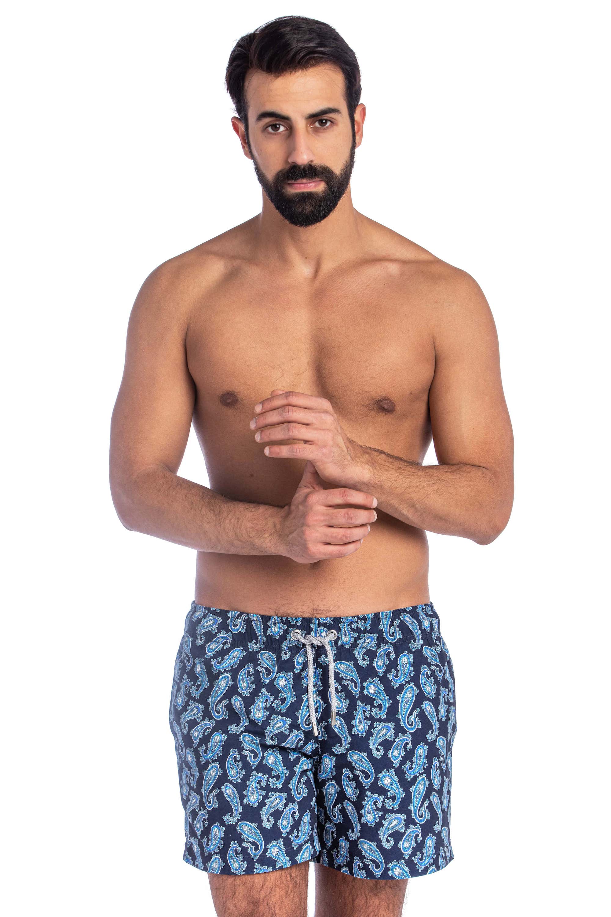Navy Paisley