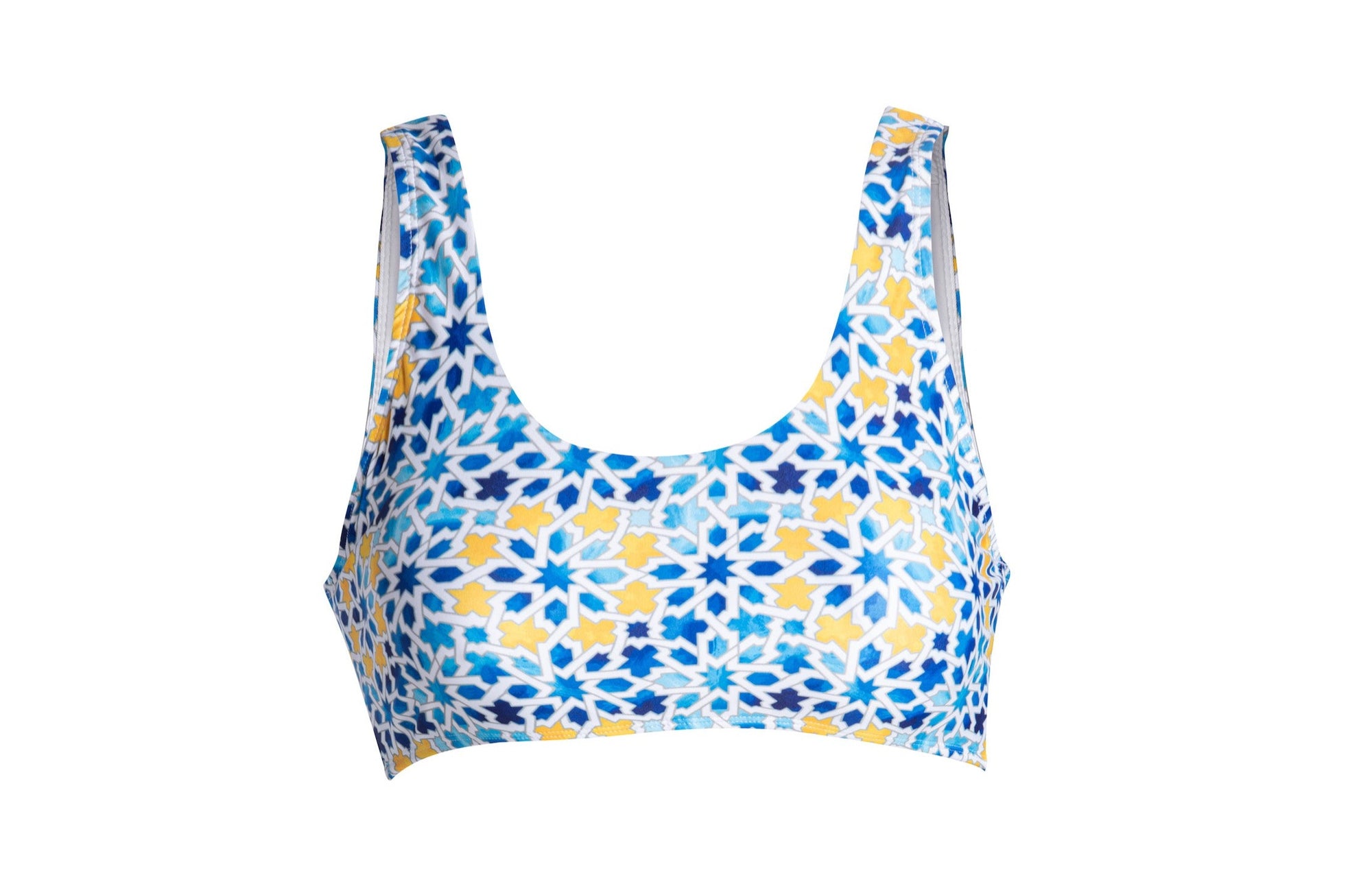 Blue Arabesque Bikini Top