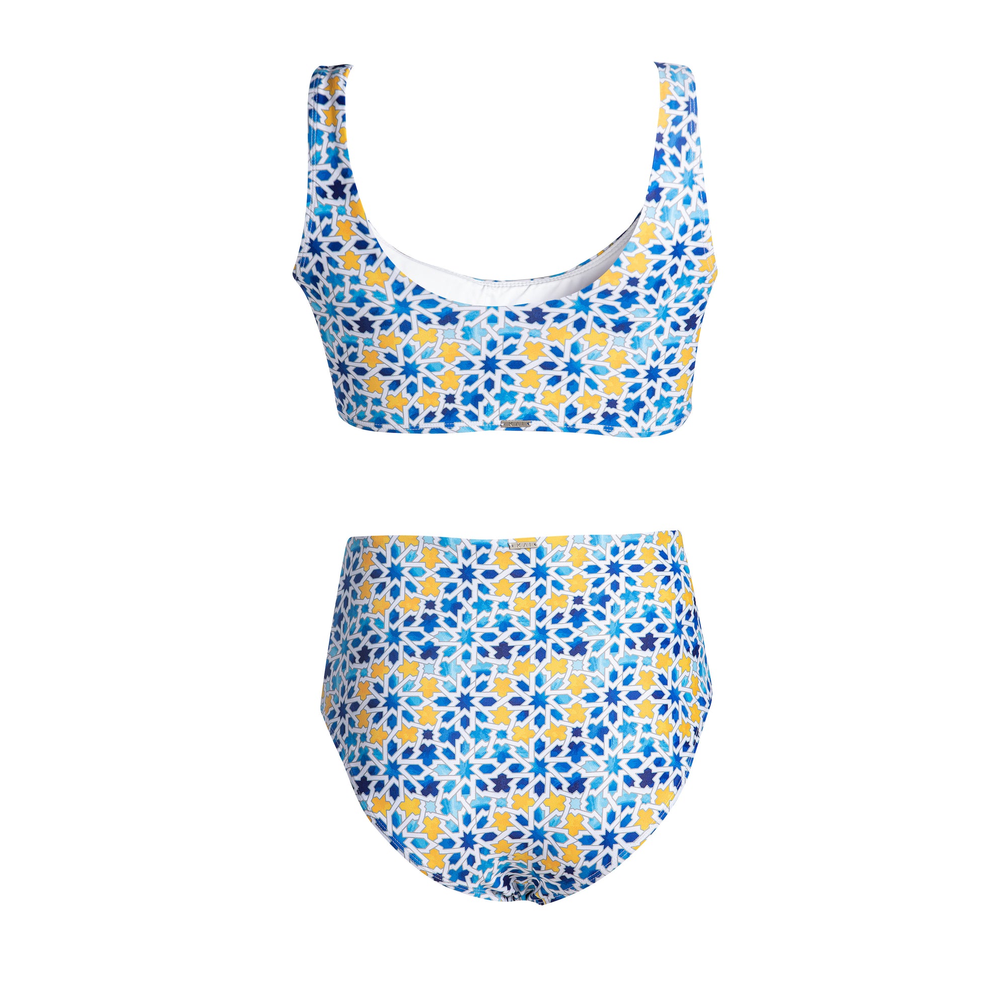Blue Arabesque Bikini Top