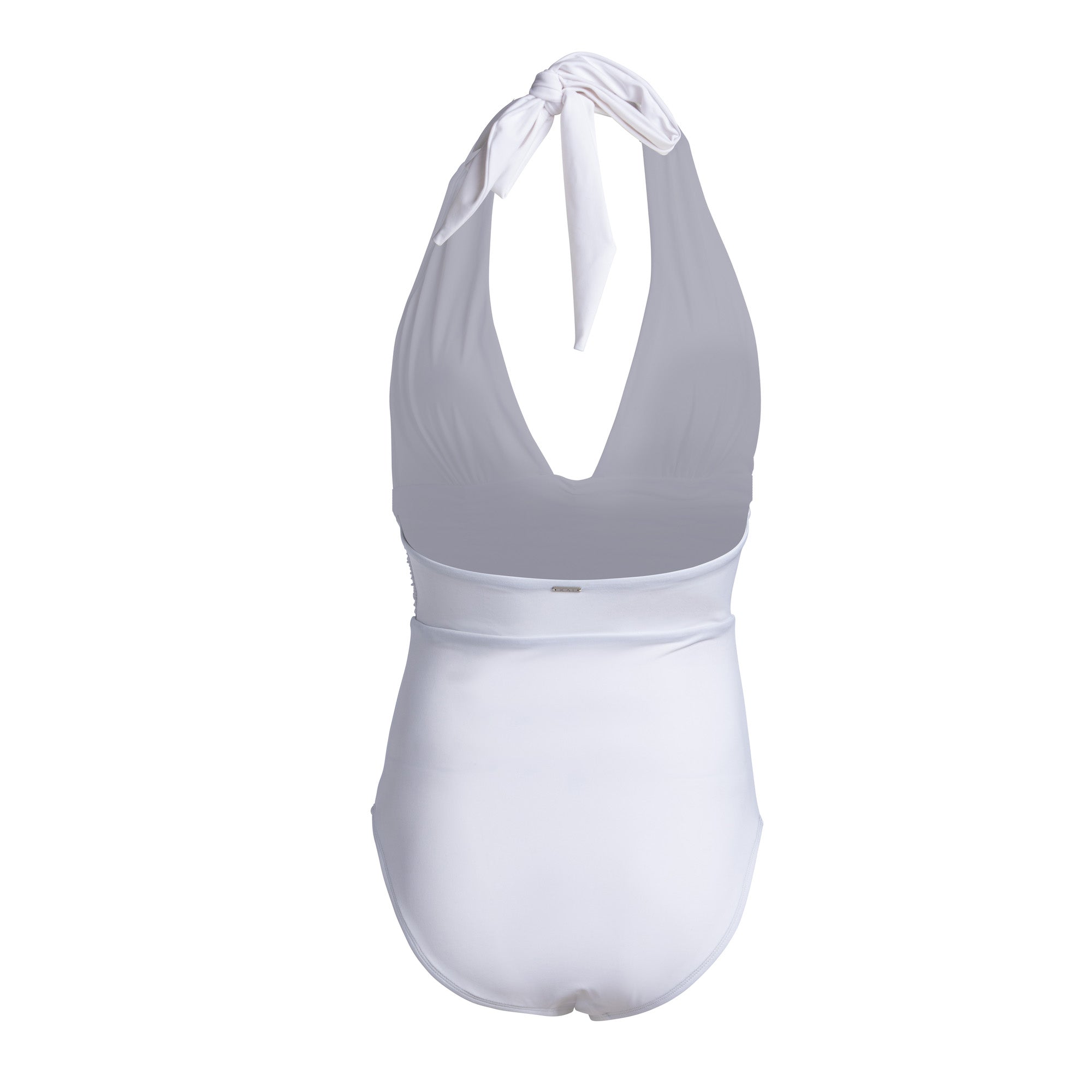 White Halter Wrap One Piece