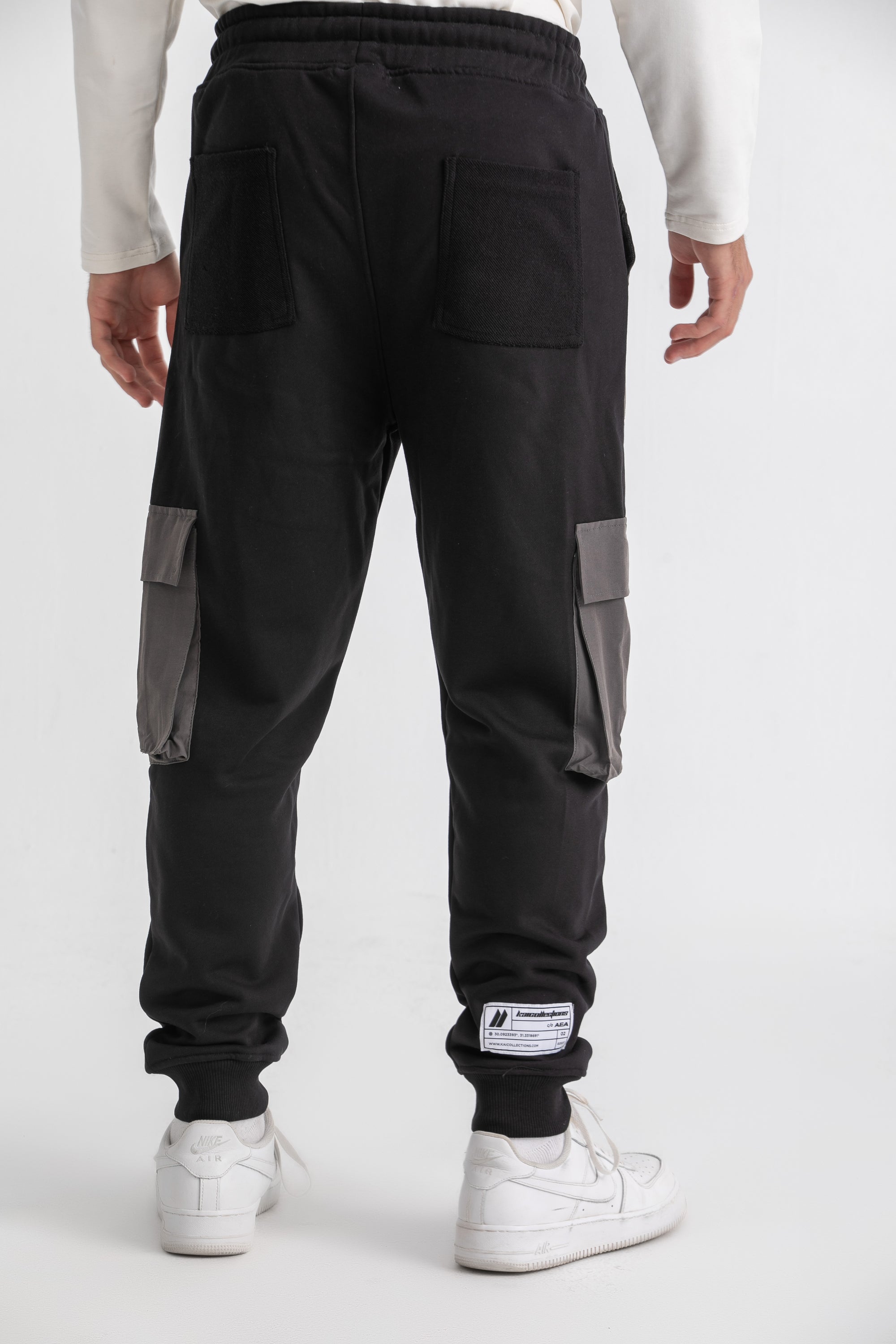 Unisex Black &amp; Grey Cargo Sweatpants