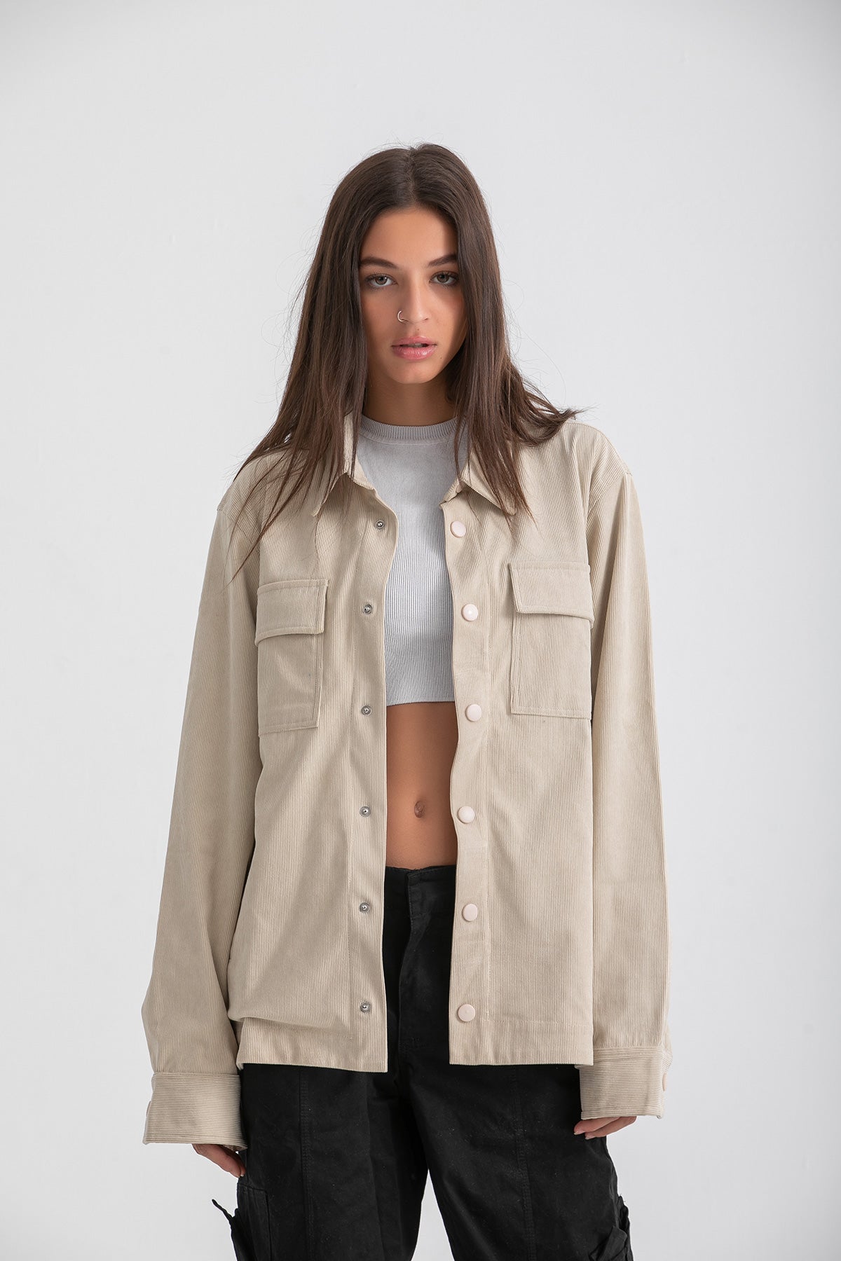 Unisex Ivory Corduroy Jacket