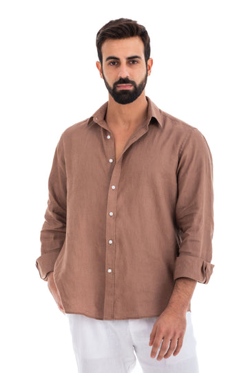 Latest Khaki Colored Linen Shirt – Terlye
