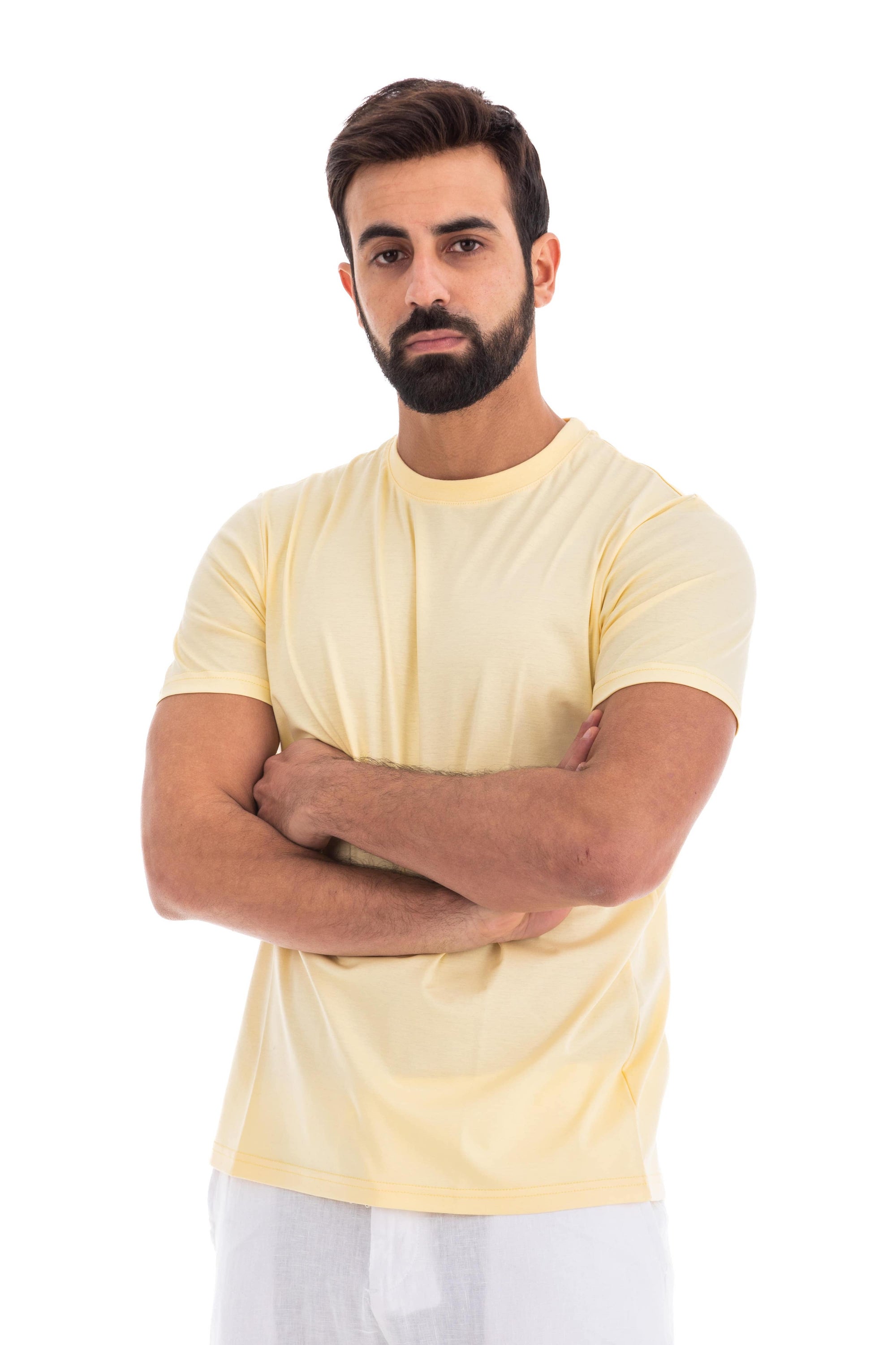 Yellow Mercerised Cotton T-shirt